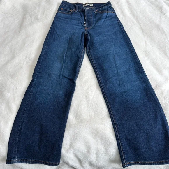 Levi’s Ribcage Straight Ankle Jeans Size 25 Dark Wash - Picture 8 of 8